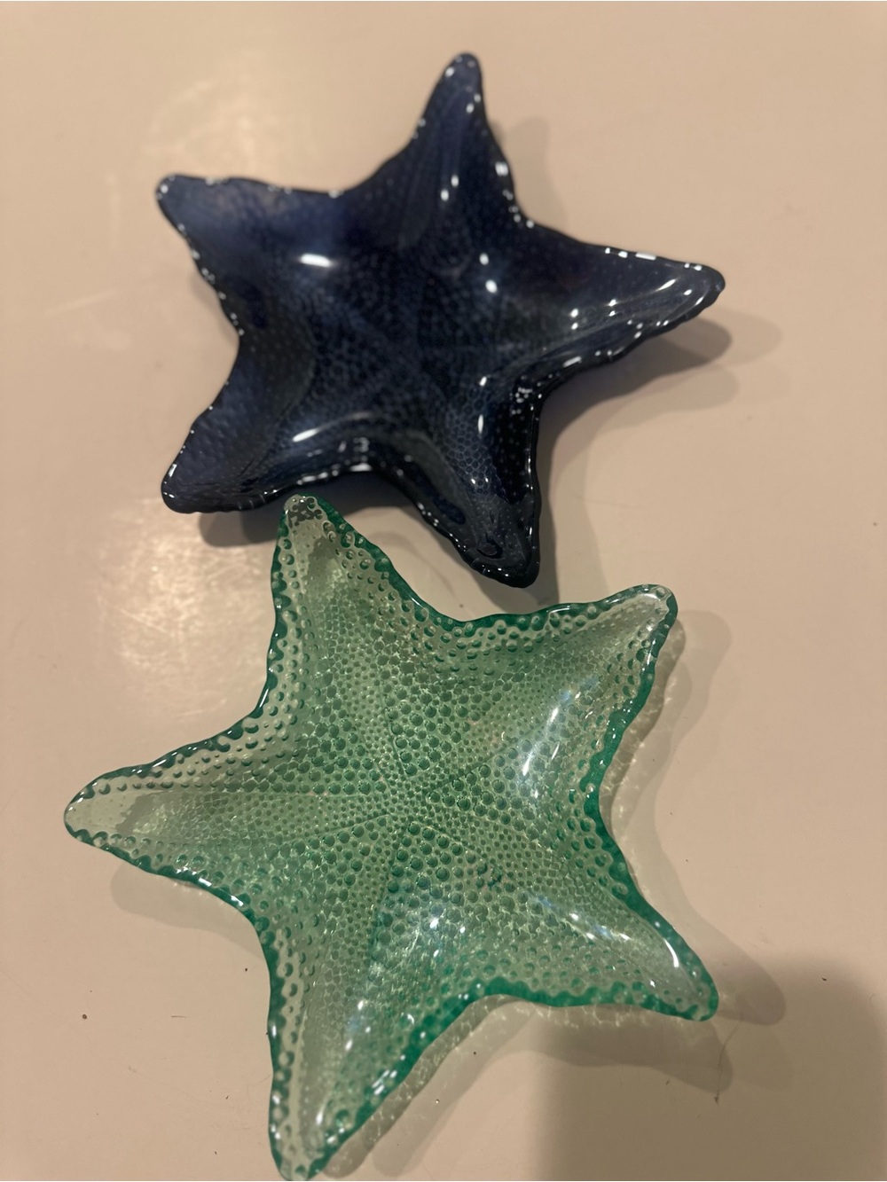 Decorative Glass Starfish Dish - Blue and Green